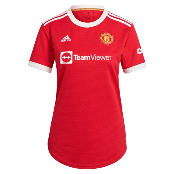 Camiseta Manchester United Replica Primera Ropa Mujer 2021/22 Rojo